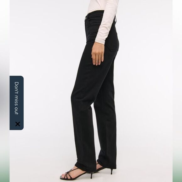 NWT Abercrombie & Fitch Ultra High Rise 90s Straight Black Jean size 35/20L - Picture 2 of 12